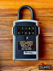 Durpo Realty Associates electronic lock box. Access instructions.