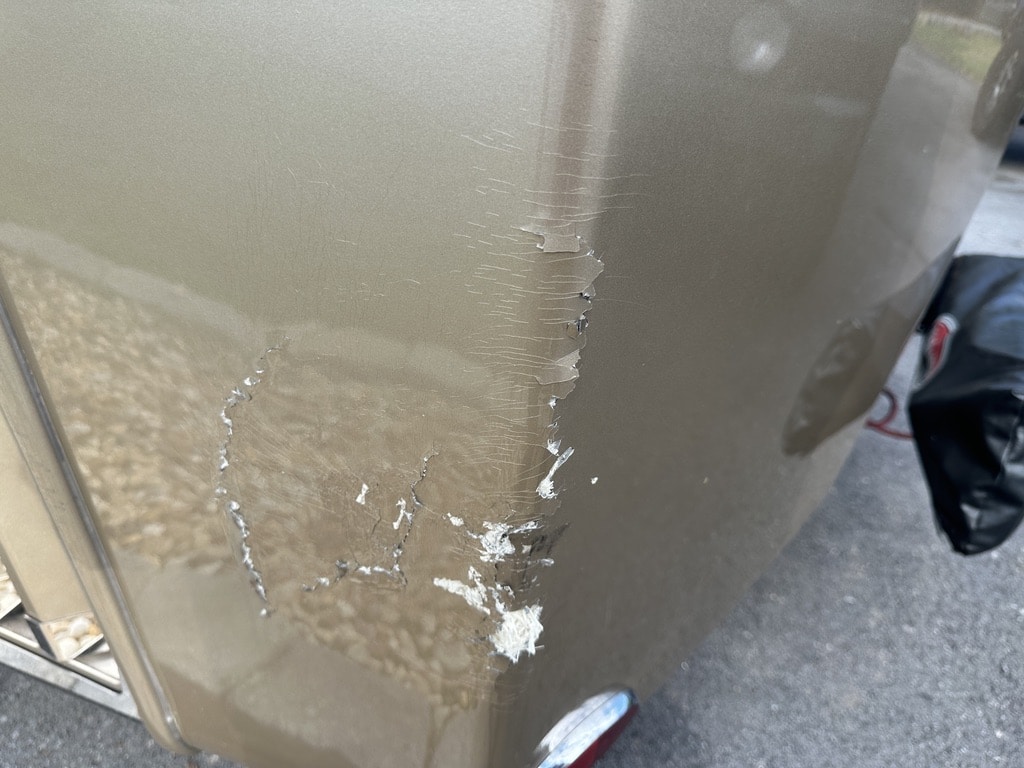 Tight Image of rear corner damage